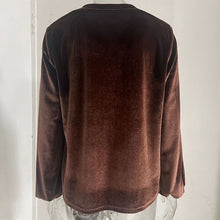 Load image into Gallery viewer, Women's Solid Color V-Neck Button Detail Long Sleeve Pullover
