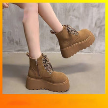 Load image into Gallery viewer, Women’s Chunky Sole Lace-Up Boots – Vintage Style
