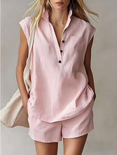 Load image into Gallery viewer, Women's Casual Sleeveless Cardigan Top &amp; Shorts Set
