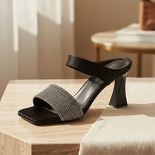Load image into Gallery viewer, Women's Chunky Heel Slip-On Slippers – Breathable Platform Mules
