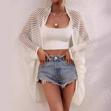 Load image into Gallery viewer, Women's Hollow-Out Shawl Cardigan – Batwing Sleeve Sun-Protective Cover-Up
