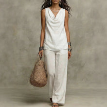 Load image into Gallery viewer, Women's Slash-Neck Sleeveless Tank Top &amp; Casual Pants Set
