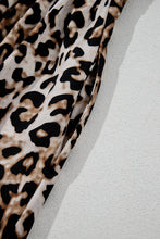 Load image into Gallery viewer, Brown Leopard Print Puff Sleeve Ricrac Maxi Dress
