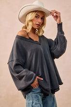 Load image into Gallery viewer, BiBi Mineral Washed French Terry Oversized Sweatshirt
