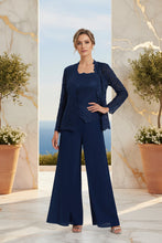 Load image into Gallery viewer, Women's Floral Lace Jacket &amp; Top &amp; Chiffon Wide-Leg Pants Three-Piece Formal Set – 12 Colors US0–14
