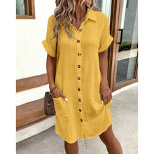 Load image into Gallery viewer, Women’s Ruffle Hem Shirt Dress – Loose Fit Summer Holiday Style
