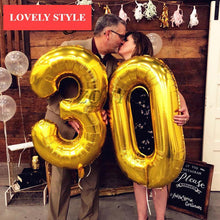 Load image into Gallery viewer, Luxury Big Modern 32inch Number Foil Helium Balloons For Birthday Party and Celebrations Modern Decoration

