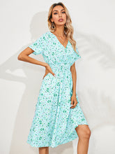 Load image into Gallery viewer, V-Neck Floral Print A-Line Satin Maxi Dress | 8 Colors
