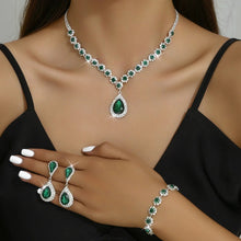 Load image into Gallery viewer, Fashion Jewelry Bridal Jewelry Suit Necklace Ear Stud Bracelet Three-piece Set
