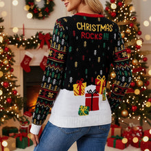 Load image into Gallery viewer, Santa Claus Knitted Sweater – Women’s Holiday Pullover
