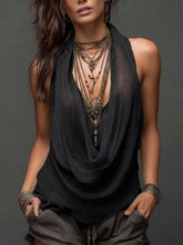 Load image into Gallery viewer, Women's Halterneck V-Neck Backless Slim-Fit Knit Top
