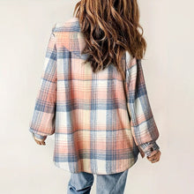 Load image into Gallery viewer, Women's Plaid Button-Up Long Sleeve Jacket
