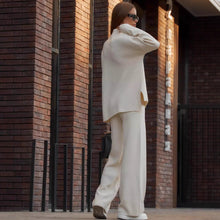 Load image into Gallery viewer, Women's Mock-Neck High-Low Sweater &amp; Wide-Leg Pants Set
