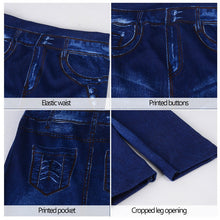 Load image into Gallery viewer, Seamless Denim Print Leggings – Hollow Cut Sexy Fit
