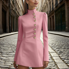 Load image into Gallery viewer, Women’s Stand Collar Blazer Dress – Slim Fit Formal Short Outfit
