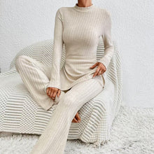 Load image into Gallery viewer, Women’s Ribbed V‑Neck Top &amp; Pants Set
