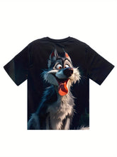 Load image into Gallery viewer, Men's 3D Wolf Print T-shirt - Casual Round Neck
