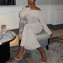 Load image into Gallery viewer, New One-shoulder Knitted Long-sleeved Dress Sexy Beach Holiday Long Dresses Womens Clothing
