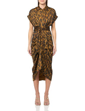 Load image into Gallery viewer, Steve Madden Satin Tori Shirtdress Toffee
