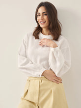 Load image into Gallery viewer, 100% Linen Mock Neck Long-Sleeve Top DEANNA
