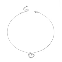 Load image into Gallery viewer, Stainless Steel Twist Hollow Heart Necklace - Clavicle Chain
