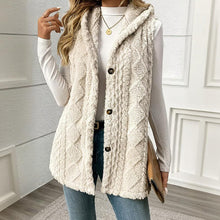 Load image into Gallery viewer, Women's Textured Sleeveless Hooded Vest

