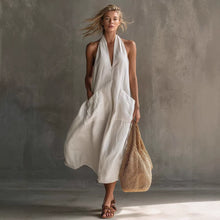 Load image into Gallery viewer, Women's Retro V-Neck Slip Dress – Loose Fit Sleeveless
