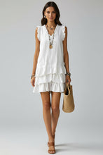 Load image into Gallery viewer, V-Neck Ruffle-Trim Tiered Sleeveless Midi Dress – 4 Colors, S–XXL
