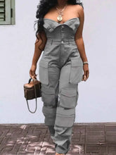 Load image into Gallery viewer, Tube Snap Down : Cargo Jumpsuit
