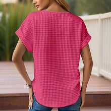 Load image into Gallery viewer, Women’s Textured Cuff Short‑Sleeve Tee
