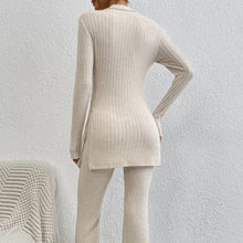 Load image into Gallery viewer, Women’s Ribbed V‑Neck Top &amp; Pants Set
