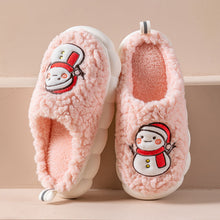 Load image into Gallery viewer, Cute Snowman Slippers Winter Indoor Household Warm Plush Thick-Soled Anti-slip Couple Home Slipper Soft Floor Bedroom House Shoes
