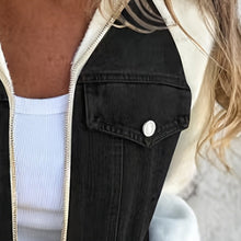 Load image into Gallery viewer, Women's Denim Patchwork Zip-Up Jacket
