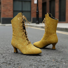 Load image into Gallery viewer, Women’s Pointed-Toe Kitten-Heel Boots | Autumn Winter Chic
