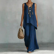 Load image into Gallery viewer, Women's Bohemian Wide-Leg Pants &amp; V-Neck Vest Set – 3D Print
