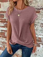 Load image into Gallery viewer, Women’s Textured Cuff Short‑Sleeve Tee
