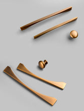 Load image into Gallery viewer, 6PCS Set Nordic Modern Glam Brushed Bronze Drawer Knobs Kitchen Door Handles Cupboard Door Handle Cabinet Handles for Furniture Hardware  Brushed Brass Handle Modern Minimalist Cabinet Pull Drawer Handle Wardrobe Cabinet Hardware
