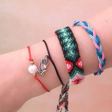 Load image into Gallery viewer, 6pcs/set Handmade Bracelets Braided Red Black Rope 7 Knots Lucky Jewelry Friendship Protection Bracelet Red Comfortable Bracelet Small Eye Bracelet For Kids
