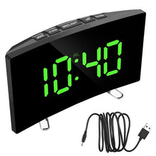 Load image into Gallery viewer, 7 Inch LED Digital Desktop Alarm Clock Curved Dimmable Table Clock Table Alarm Clock 7 Inch Curved Dimmable LED Electronic Digital Desktop Clock for Kids Bedroom Large Number Table Clock Mirror Luxury For Kids Bedroom Home Decors
