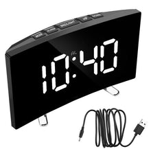Load image into Gallery viewer, 7 Inch LED Digital Desktop Alarm Clock Curved Dimmable Table Clock Table Alarm Clock 7 Inch Curved Dimmable LED Electronic Digital Desktop Clock for Kids Bedroom Large Number Table Clock Mirror Luxury For Kids Bedroom Home Decors
