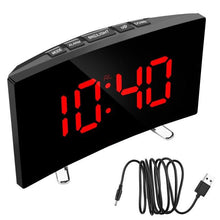 Load image into Gallery viewer, 7 Inch LED Digital Desktop Alarm Clock Curved Dimmable Table Clock Table Alarm Clock 7 Inch Curved Dimmable LED Electronic Digital Desktop Clock for Kids Bedroom Large Number Table Clock Mirror Luxury For Kids Bedroom Home Decors
