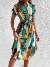 Load image into Gallery viewer, Stylish Tie Waist : Short Sleeve Dress
