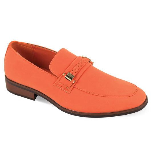 Antonio Cerrelli 7024 Orange Moc Toe Woven Strap Slip-on Men's Dress Shoes