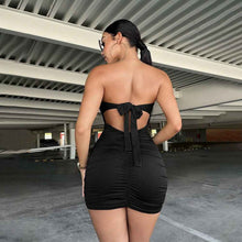 Load image into Gallery viewer, European Black Sexy Hottie Lace-Up : Bandeau Dress
