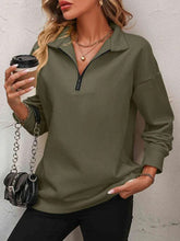 Load image into Gallery viewer, Women's Zipper Turtleneck Pullover Sweatshirt – Loose Long Sleeve

