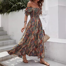 Load image into Gallery viewer, Women’s Paisley One‑Shoulder Maxi Dress
