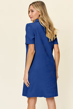 Load image into Gallery viewer, Double Take Full Size Texture Collared Neck Short Sleeve Dress Textured Dress For Women
