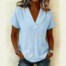 Load image into Gallery viewer, Women's Knitted Short-Sleeve Butterfly Collar Top

