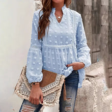 Load image into Gallery viewer, Women’s Long‑Sleeve V‑Neck Business Casual Blouse
