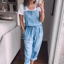 Load image into Gallery viewer, Women's Cotton Sleeveless Wide-Leg Overall Jumpsuit Pants
